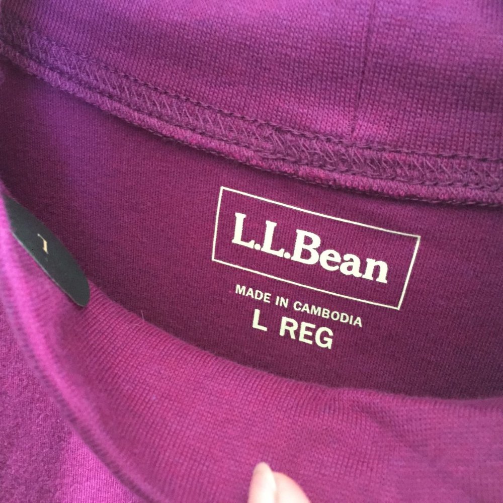 L.L. Bean Mock Turtleneck Top in Purple NEW - Picture 2 of 2
